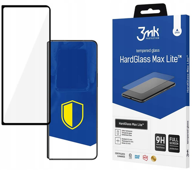 Szkło hartowane 3MK HardGlass Max Lite dla Samsung Galaxy Z Fold 3 5G do wyświetlacza zewnętrznego czarne (5903108496506)