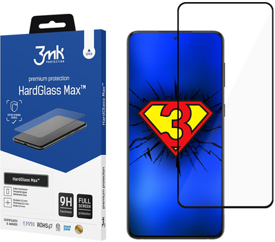 Захисне скло 3MK HardGlass Max для Samsung Galaxy S21 FE Black (5903108390217)