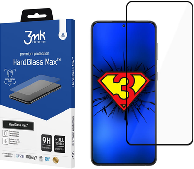 Захисне скло 3MK HardGlass Max для Samsung Galaxy S23 Plus (SM-S916) Black (5903108496353)