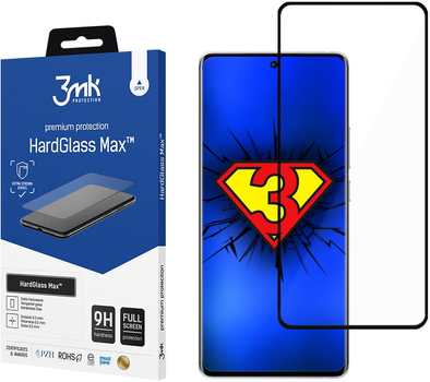 Szkło hartowane 3MK HardGlass Max dla Xiaomi Mi 11T/Mi 11T Pro czarne (5903108439701)