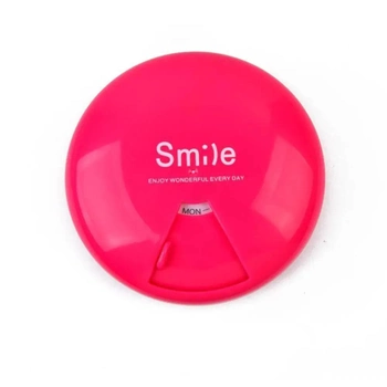 Карманная таблетница Smile органайзер для таблеток 1 неделя 7 ячеек Розовый