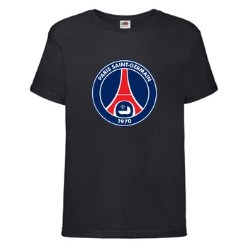 Футболка дитяча Футбольний клуб Париж Сен - Жермен (Paris Saint - Germain) чорна (FOOT blc 02) 140 см