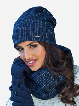 Комплект (шапка + шарф) Kamea k.17.245.12 One Size Темно-синій (5903246745078)