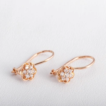 Серьги из золота с куб. циркониями С968