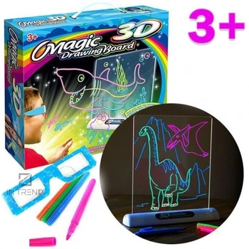 Дошка для малювання Magic 3D Drawing Board з підсвічуванням 3D ефект