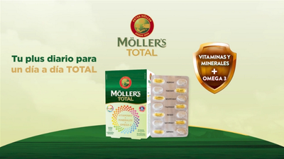 Kwasy tłuszczowe, witaminy i minerały Mollers Total Multivitamins + Omega-3 28 Tablets + 28 Pearls (5702071501725)
