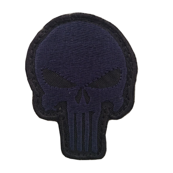 Шеврон патч черепа карателя Панишер (Punisher) на липучке Размер 70х52 мм темно-синий