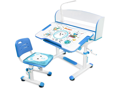 Комплект Evo-Kids BD-10 BL cтул + стол + полка Голубой (BD-10 BL с лампой)