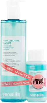 Żel do mycia twarzy Sensilis Purify Essential Cleansing Gel 400 ml+100 ml Set 2 Pieces (8428749961406)