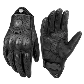 Мото перчатки кожаные Motowolf перфорированные Черные M