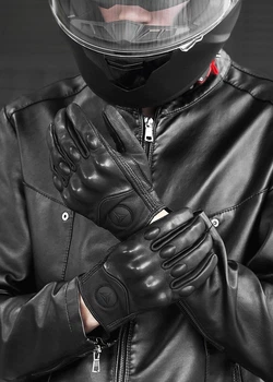 Мото перчатки кожаные Motowolf Черные L