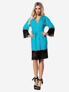 Халат жіночий великого розміру DKaren Jasmin XL Turquoise (5902686566700)