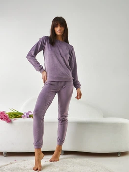 Піжама (світшот + штани) жіноча утеплена BARWA garments 0285/289 XL Лілова (2112852894114)