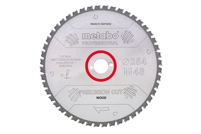Пилковий диск Metabo Precision Cut Wood Professional 254х2,4х30 мм Z48 WZ 5° neg, по дереву (Картон) 628221000 (8483)