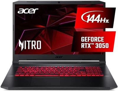Ноутбук Acer Nitro 5 AN517-54-72WJ (NH.QF8EU.00S) Shale Black / 17.3” IPS Full HD 144 Гц / Intel Core i7-11600H / RAM 16 ГБ / SSD 512 ГБ / nVidia GeForce RTX 3050, 4 ГБ