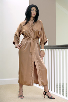 Халат жіночий великого розміру DKaren Plus Size 130 7XL Light Brown (5901780637743)