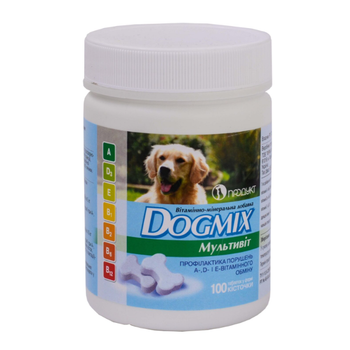Вітамінно-мінеральна добавка DOGMIX мультивіт Продукт 100 таблеток для собак та цуценят