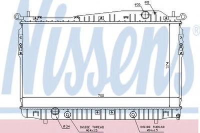 Радіатор охолодження CHEVROLET Epica V250 вир-во Nissens Nissens (61629)