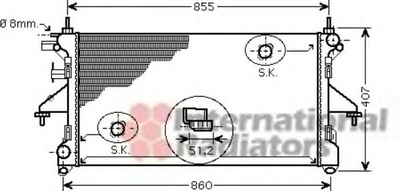 Радиатор охлаждения двигателя BOXER/JUMP/DUCA4 D -AC 06 Van Wezel Van Wezel (40002308)