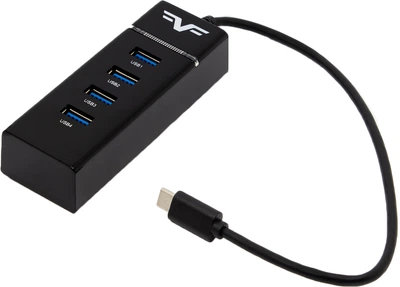 USB-хаб Frime 4-х портовий (1х3.0&3x2.0) TYPE C Black (FH-20060)