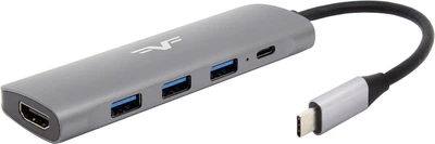 USB-хаб Type-C Frime 5-в-1 3*USB3.0, PD, HDMI Space Grey (FH-5in1.312HP)