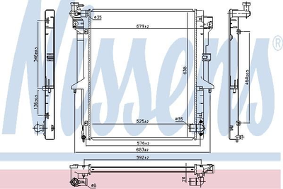 Радиатор охлаждения MITSUBISHI L200 KA, KB 06- 2.5 DID пр-во Nissens Nissens (628965)