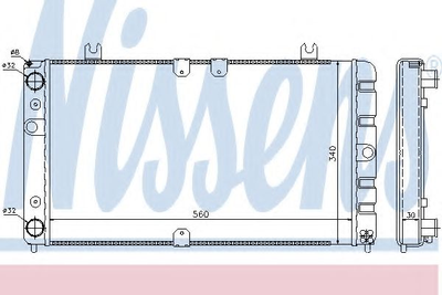 Радiатор вод. охолодження ВАЗ 1118 КАЛИНА вир-во Nissens Nissens (623554)