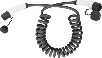 Kabel DIGITUS spiralny do ładowania pojazdów elektrycznych EV/PHEV, Typ2-Typ2, trójfazowy 400V, 32A, 22kW, 10 m (DK-3P32-S-100)