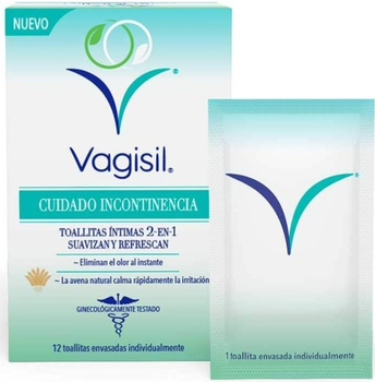 Chusteczki do higieny intymnej Vagisil Incontinence Care Intimate Wipes 12 szt (8413853798000)