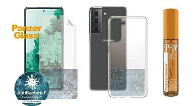 Захисний набір Panzer Glass Start для Samsung Galaxy S21 захисна плівка + чохол + спрей 30 мл (5711724272592)