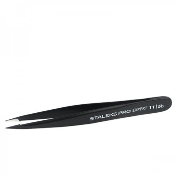Пинцет для бровей Staleks PRO Expert 11 Type 5 точечный 9.5 см цвет черный (4820241063147)