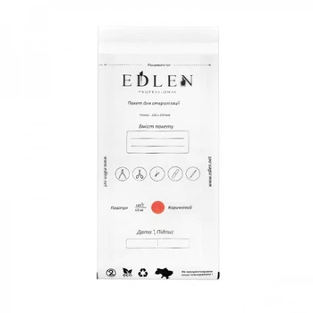 Крафт пакеты Edlen Professional для воздушной стерилизации с прозрачной пленкой 100х200 мм 100 шт цвет белый (2100994286355)
