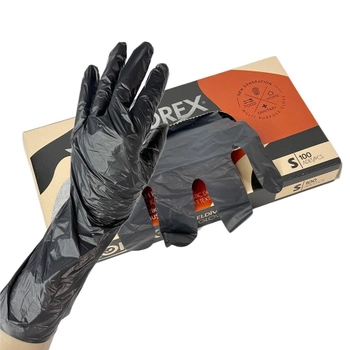 Одноразові рукавички FLOREX, чорний S, 100 шт Reflex