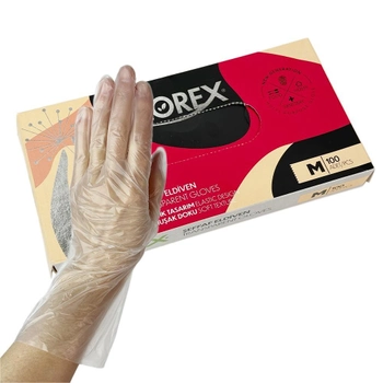 Одноразовые перчатки FLOREX, прозрачный L/XL, 100 шт Reflex