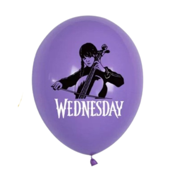 Куля латексна 12" 30 см з малюнком Венсдей Wednesday Віолончель Фіолетовий