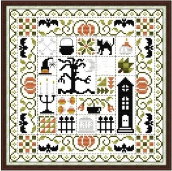 Набір для вишивання за нанесеною на канву схемою Halloween. AIDA 14CT printed 28*28 см