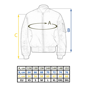 Куртка бомбер льотна MFH US-Style MA1 Оливкова S