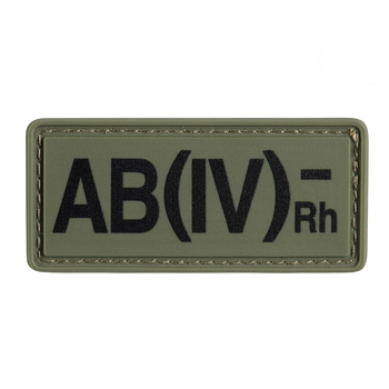 M-Tac нашивка група крові AB(IV) Rh(-) PVC 25х60 Olive