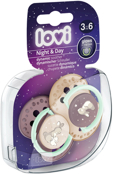 Пустушка Lovi Night&Day Girl силіконова динамічна 3-6 місяців 2 шт (22/914girl)