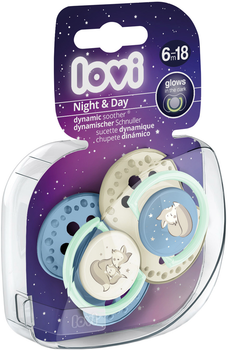Пустушка Lovi Night&Day Boy силіконова динамічна 6-18 місяців 2 шт (22/915boy)