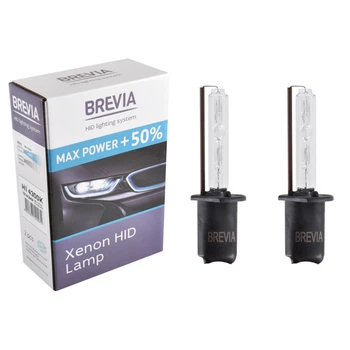 Ксеноновая лампа Brevia H1 +50%, 4300K, 85V, 35W P14.5s KET, 2шт 12143MP