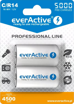 Akumulatorki everActive R14/C NI-MH 5000 mAh 2 szt. Ready-to-use (EVHRL14-5000)