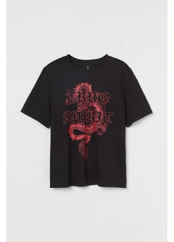 Футболка H&M XS Черный 0926694_дракон_03