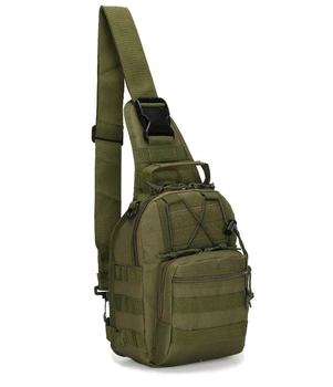 Тактичний рюкзак Lesko M02G Oxford 600D 6 літр через плече Army Green