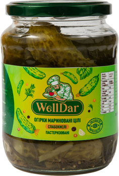 Упаковка огірків WellDar маринованих 720 мл х 8 шт (14840022010969)