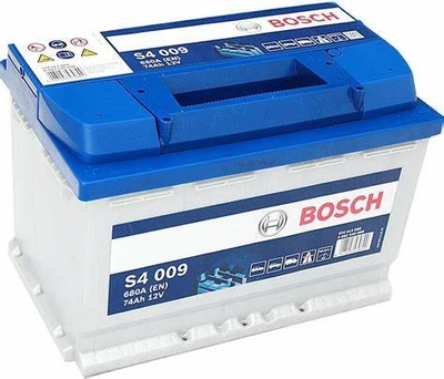 Акумулятор Bosch S4 Silver 74Ah, EN 680 лівий "+" 278х175х190 (ДхШхВ)0 092 S40 0901