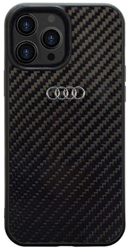Etui plecki Audi Carbon Fiber do Apple iPhone 13/13 Pro Black (6955250225236)