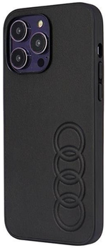 Etui plecki Audi Synthetic Leather do Apple iPhone 14 Pro Max Black (6955250226400)