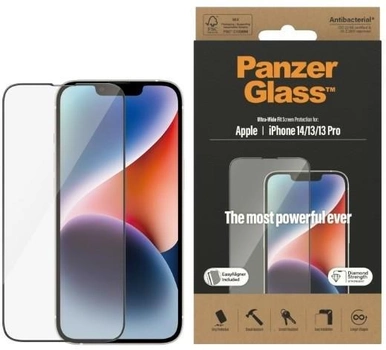 Захисне скло Panzer Glass Ultra-Wide Fit для Apple iPhone 14 / 13 Pro / 13 антибактеріальне (5711724127830)