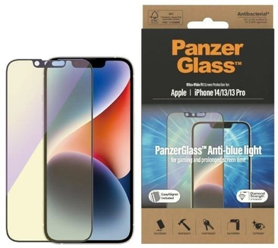 Захисне скло Panzer Glass Ultra-Wide Fit для Apple iPhone 14 / 13 Pro / 13 антибактеріальне (5711724027918)